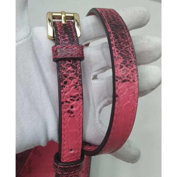 Michael Kors Pink Leather Python Printed Chain Strap Crossbody Bag - Picture 6 of 16